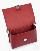Женская кожаная поясная сумка красная A004 ruby grain