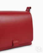 Женская сумка через плечо из натуральной кожи красная A002 ruby