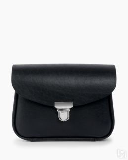 Женская поясная сумка из натуральной кожи черная A0011 mini