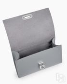 Женская кожаная поясная сумка серая A008 grey mini