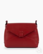 Женская сумка через плечо из натуральной кожи красная A003 ruby