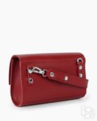 Женская кожаная поясная сумка красная A008 ruby mini