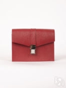 Женская кожаная поясная сумка красная A009 ruby mini grain