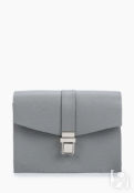 Женская кожаная поясная сумка серая A009 grey mini grain