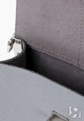 Женская кожаная поясная сумка серая A009 grey mini grain