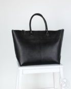 Женская сумка саквояж-трансформер черная A020 black grain