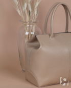 Женская сумка саквояж-трансформер бежевая A020 beige grain