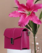 Женская кожаная поясная сумка розовая A009 fuchsia mini