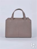 Женская сумка тоут из натуральной кожи серо-бежевая A018 taupe mini grain