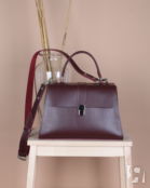 Женская сумка трапеция из натуральной кожи бордовая A023 burgundy