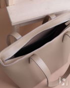 Женская сумка шоппер из натуральной кожи бежевая A019 beige