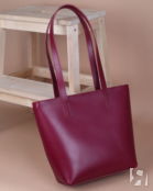 Женская сумка шоппер из натуральной кожи сангрия A019 sangria
