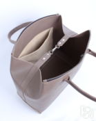 Женская сумка саквояж-трансформер серо-бежевая A020 taupe grain
