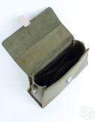 Женская сумка трапеция из натуральной кожи хаки A023 khaki mini grain