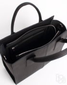 Женская сумка тоут из натуральной кожи черная