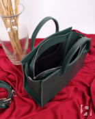 Женская сумка тоут из натуральной кожи изумрудная A027 emerald