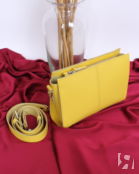 Женская кожаная сумка через плечо желтая A025 lemon mini