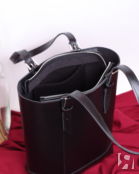 Женская кожаная сумка-шоппер черная A0141 ZIPPER