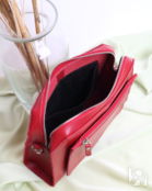 Женская кожаная сумка кросс-боди красная A017 ruby