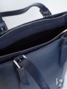 Женская сумка-шоппер из натуральной кожи синяя A014 sapphire ZIPPER