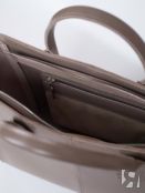 Женская кожаная сумка тоут серо-бежевая A027 taupe big