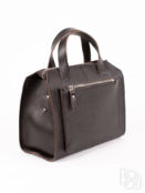 Женская сумка тоут из натуральной кожи коричневая A018 brown mini grain