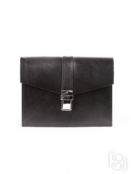 Женская кожаная поясная сумка черная A0091 mini