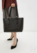 Женская сумка-шоппер из натуральной кожи коричневая A032 brown grain